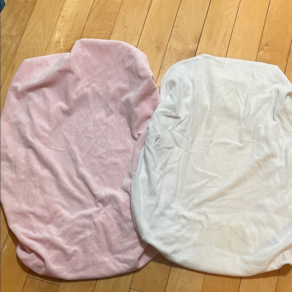 Pink and White Change Table Pad Covers